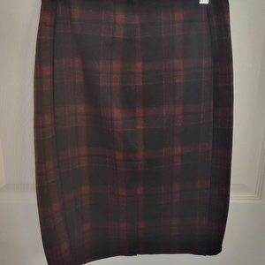 Liverpool Plaid Elastic Waist Pencil Skirt